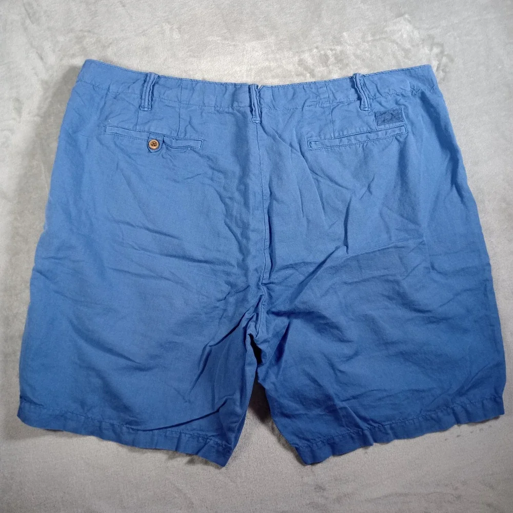 Polo Ralph Lauren Shorts Mens 40 Blue Linen Cotton Classic Fit Nautical Summer